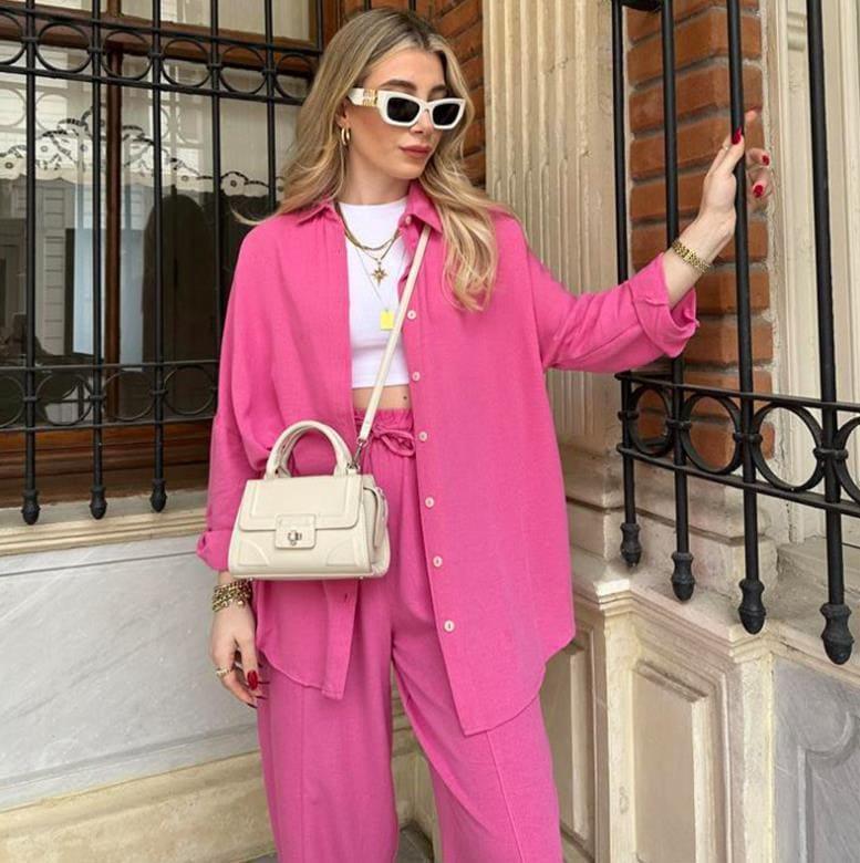 Ensemble Loungewear Chemise & Pantalon (Poches) - Vallure