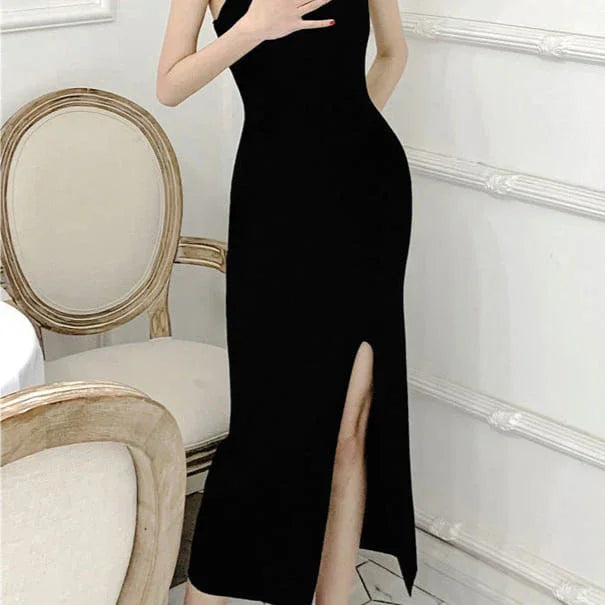 Robe Longue Dos Nu Fendue - Vallure