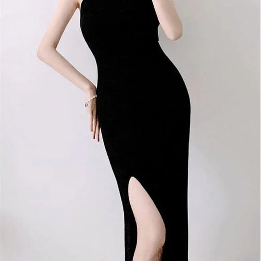 Robe Longue Dos Nu Fendue - Vallure