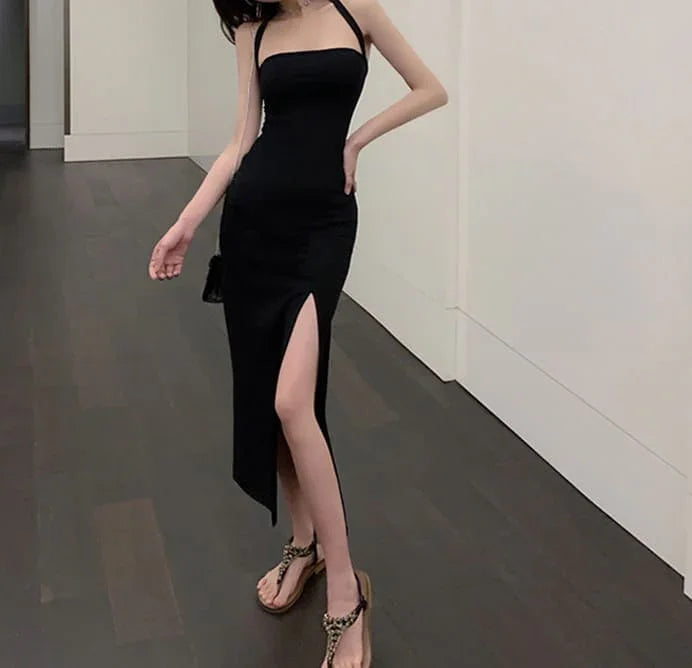 Robe Longue Dos Nu Fendue - Vallure